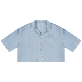 Women's Vintage Wash Boxy Cropped Shirt