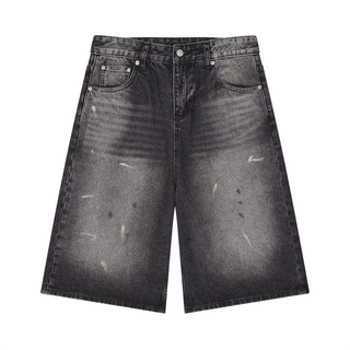 Men’s Vintage Wash Wide Leg Denim Shorts