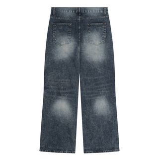 Men's Vintage Wash Denim Jeans - Sunfade Distressed Straight Leg