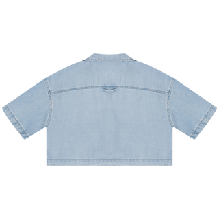 Women's Vintage Wash Boxy Cropped Shirt