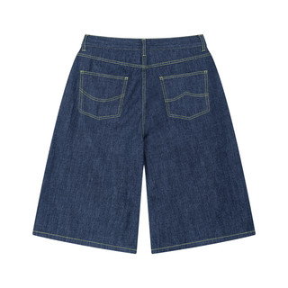 Men's Vintage Wash Denim Shorts - Knee Length Flap Pocket