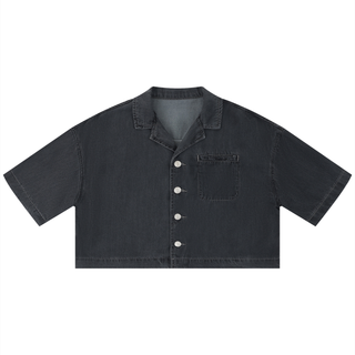 Women's Vintage Wash Boxy Cropped Shirt