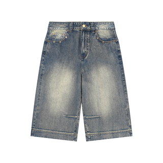 Vintage Wash Baggy Denim Shorts