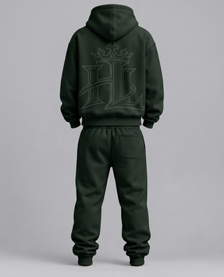 HL Essential Heavyweight Matching Set in Blackish Green - back