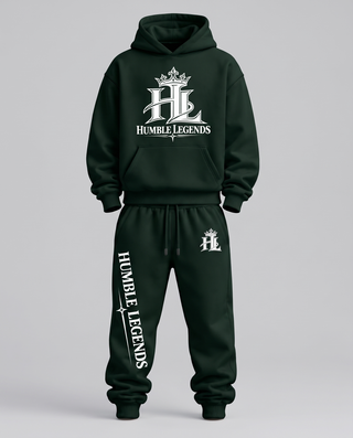 HL Essential Heavyweight Matching Set in Blackish Green - front