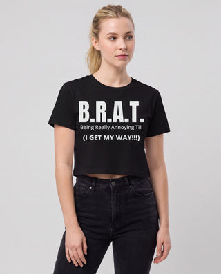 B.R.A.T. Crop Top - Dark in Black