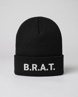 B.R.A.T. Cuffed Beanie - Black close-up