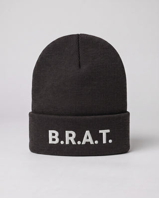 B.R.A.T. Cuffed Beanie - Dark Grey close-up