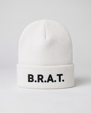 B.R.A.T. Cuffed Beanie - Light - White close-up
