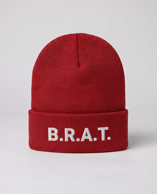 B.R.A.T. Cuffed Beanie - Red close-up