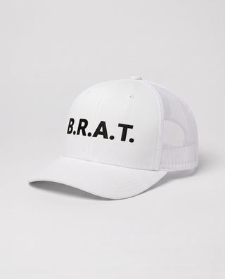 B.R.A.T. Trucker Hat - White close-up