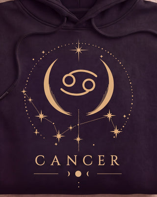 Cancer Celestial Zodiac Hoodie - print close-up