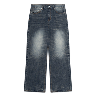 Men's Vintage Wash Denim Jeans - Sunfade Distressed Straight Leg