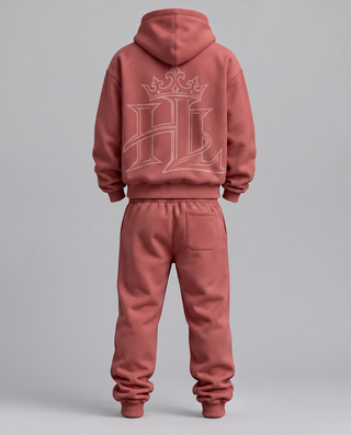 HL Essential Heavyweight Matching Set in Dull Red - back