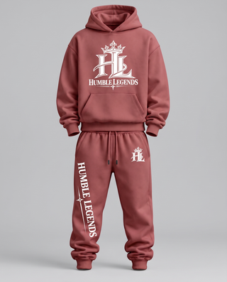 HL Essential Heavyweight Matching Set in Dull Red - front