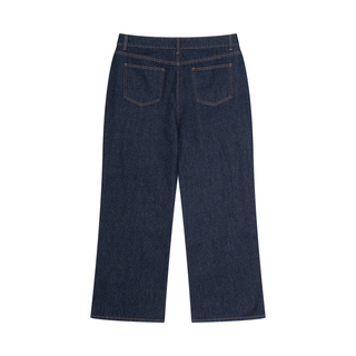 Men's Vintage Wash Denim Jeans - Dark Indigo Loose Fit