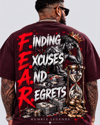 F.E.A.R. Heavyweight Tee - Burgundy Back