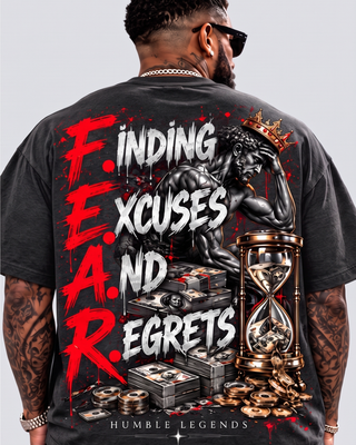 F.E.A.R. Heavyweight Tee - Charcoal Grey Back