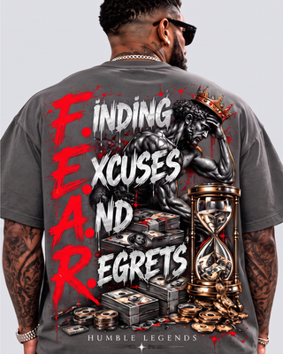 F.E.A.R. Heavyweight Tee - Dark Grey Back