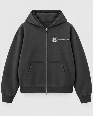 Dark Gray HL Heavyweight Full-Zip Boxy Hoodie