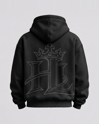 HL Essential Heavyweight Hoodie in Black - back