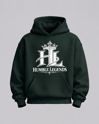 HL Essential Heavyweight Hoodie in Blackish Green - front
