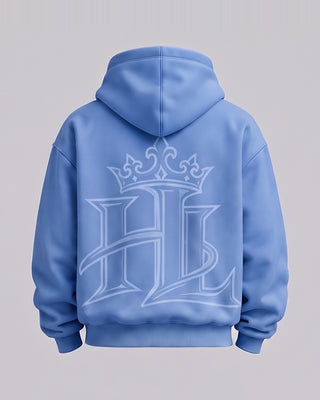 HL Essential Heavyweight Hoodie in Blue - back