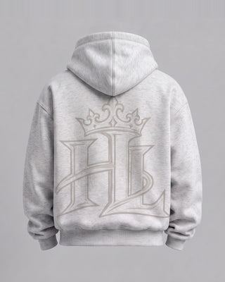 HL Essential Heavyweight Hoodie in Flower Gray - back