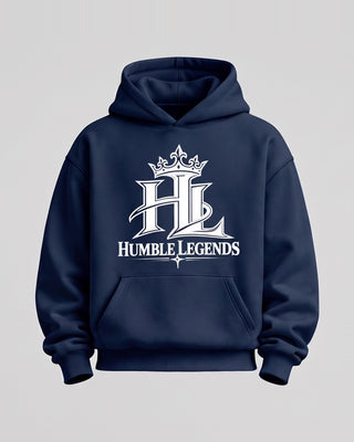 HL Essential Heavyweight Hoodie in Navy Blue - front