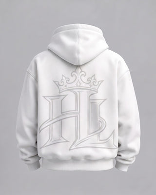 HL Essential Heavyweight Hoodie in White - back