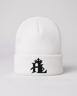 HL Signature Beanie - Light - White close-up