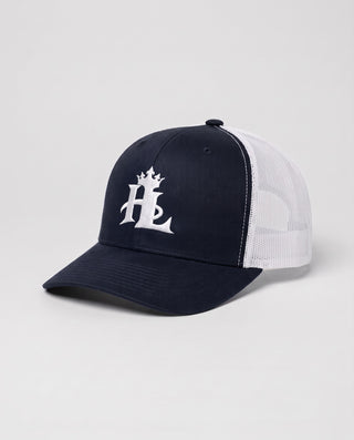HL Signature Trucker - Black & Navy - Navy/ White close-up