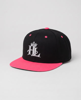 HL Signature Snapback - Dark - Black/ Neon Pink close-up