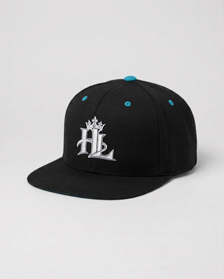 HL Signature Snapback - Dark - Black/ Teal close-up