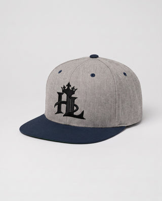 HL Signature Snapback - Light - Heather Grey/ Navy close-up