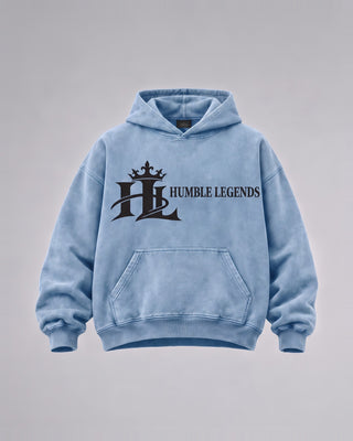 HL Vintage Wash Hoodie in Light Blue - front