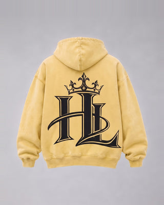 HL Vintage Wash Hoodie in Light Yellow - back