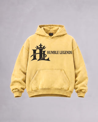 HL Vintage Wash Hoodie in Light Yellow - front