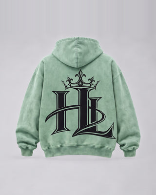 HL Vintage Wash Hoodie in Mint Green - back