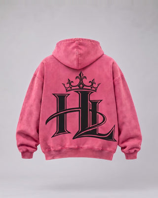 HL Vintage Wash Hoodie in Rose Red - back