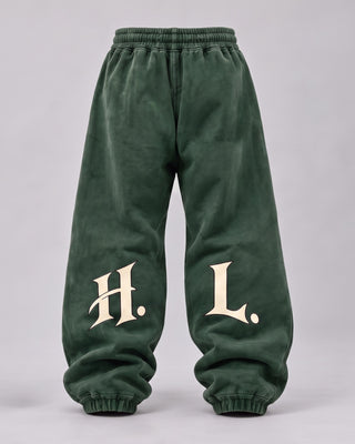 HL Vintage Wash Sweatpants in Dark Green - back