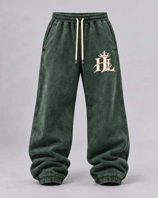 HL Vintage Wash Sweatpants in Dark Green - front