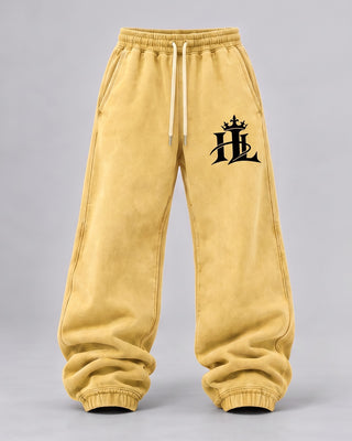 HL Vintage Wash Sweatpants in Light Yellow - front