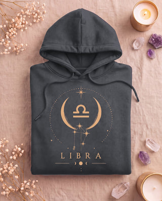Libra Celestial Zodiac Hoodie - Dark Heather