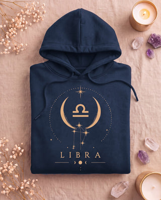 Libra Celestial Zodiac Hoodie - Navy