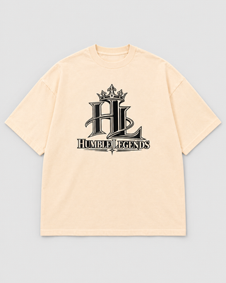 Humble Legends Crown Drop Shoulder Tee - Light Apricot