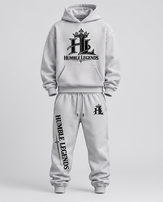HL Essential Heavyweight Matching Set in Light Gray - front