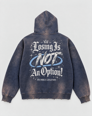 Losing Is Not An Option hoodie - Navy Blue Back