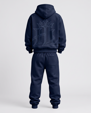 HL Essential Heavyweight Matching Set in Navy Blue - back