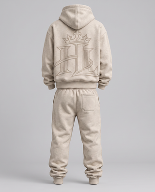 HL Essential Heavyweight Matching Set in Oat Gray - back